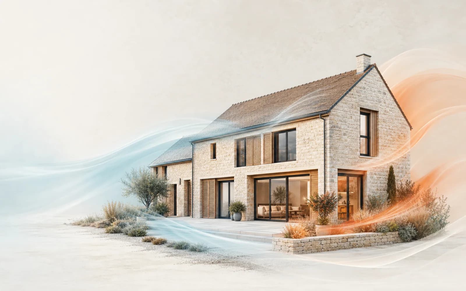 Illustration d’une maison bourguignonne protégée du chaud et du froid